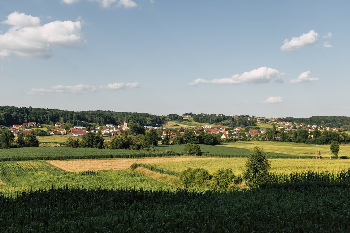Luftuafnahme von Ebersdorf in der Oststeiermark