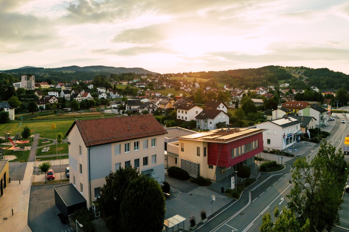 Luftaufnahme von Rohrbach an der Lafnitz in der Oststeiermark