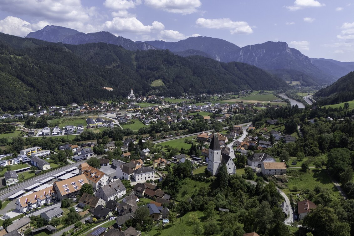 Luftaufnahme in Pernegg an der Mur