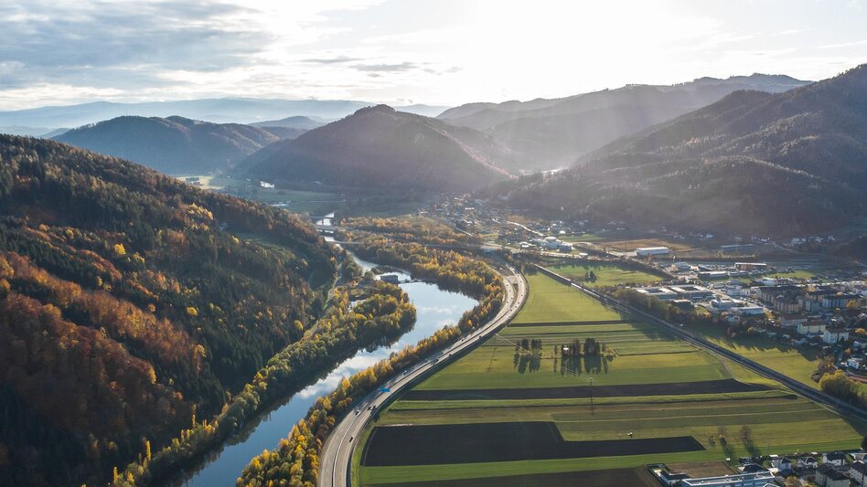 Blick auf Peggau und die Mur
