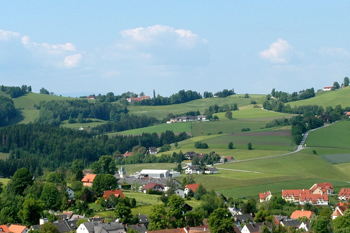 Blick auf Semriach bei Sonnenschein