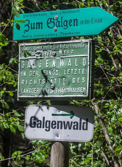 Gallows Forest_Signpost_Eastern Styria | © Alexandra Wagner